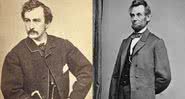 Joh Wilkes Booth (à esq.) em montagem com Abraham Lincoln (à dir.) - Wikimedia Commons