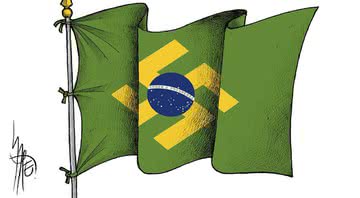 Cartoon com bandeira do Brasil - Crédito: Reprodução / Monerorape