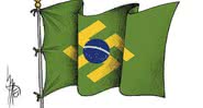 Cartoon com bandeira do Brasil - Crédito: Reprodução / Monerorape