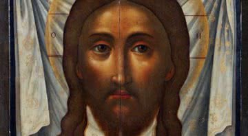 Ícone russo de Jesus e o sudário - Simon Ushakov