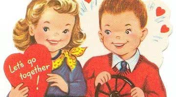 Cartão do Valentine's Day, década de 1950 - Pinterest
