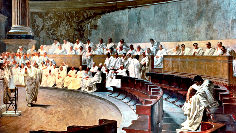 A obra ''Cícero denuncia Catilina'' - Wikimedia Commons Images