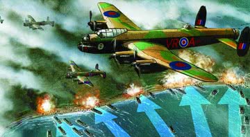 Bombardeiros Avro Lancaster britânicos sobrevoando a praia de Omaha - Eduardo Schaal