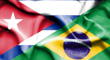 Bandeiras do Brasil e Cuba  - Istock