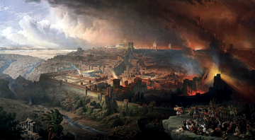 O Cerco de Jerusalém em quadro de pintor escocês, 1850 - David Roberts