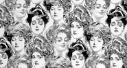 Papel de parede de 1902 com as icônicas faces - Charles Dana Gibson