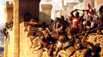 A queda da fortaleza em ilustração de 1840 - Wikimedia Commons