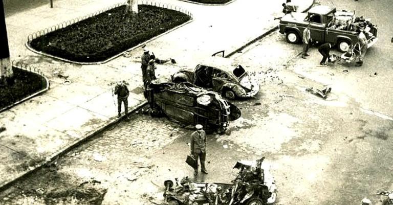 Explosão em frente à sede do Dops, 1968  - Reprodução / Superior Tribunal Militar/ Integra-JMU