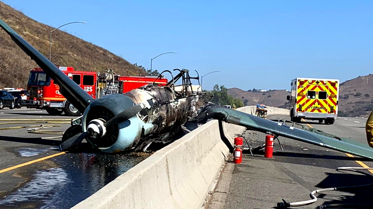 A aeronave explodiu - Reprodução / Malibu Search and Rescue