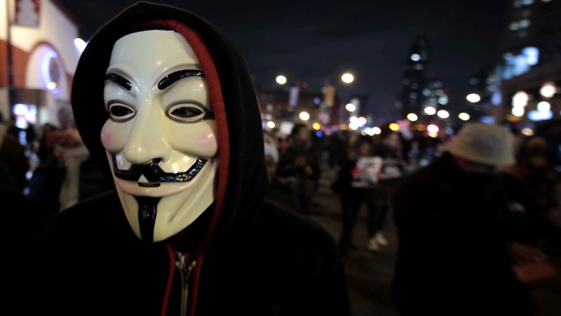A famosa máscara de Guy Fawkes - Getty Images
