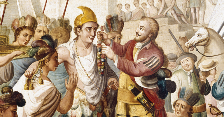 Primeiro encontro entre Montezuma e Hernán Cortez - Getty Images