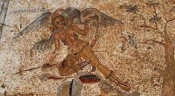 Um dos mosaicos encontrados revelam uma piada insólita - Reprodução / Universidade de Nebraska 
