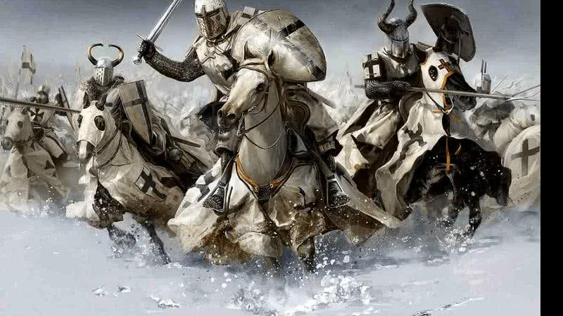 Cavaleiros teutônicos em ilustração para um jogo da Fireforge Games - Mariusz Kozik/Fireforge Games
