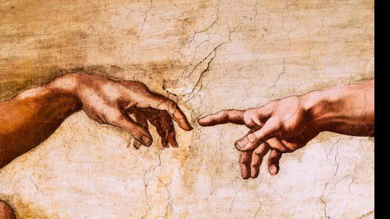 A criação de Adão, pintura de Michelangelo no teto da Capela Sistina - Getty Images