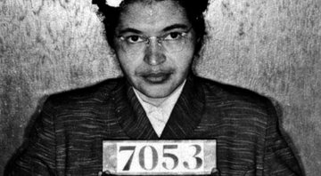 Rosa Parks após ser presa - Crédito: Wikimedia Commons