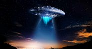 Ilustração de OVNI com tecnologia alienígena - Arquivo