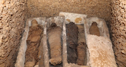 Algumas das múmias encontradas em Tuna el-Gebel - Reprodução/ Ministério das Antiguidades