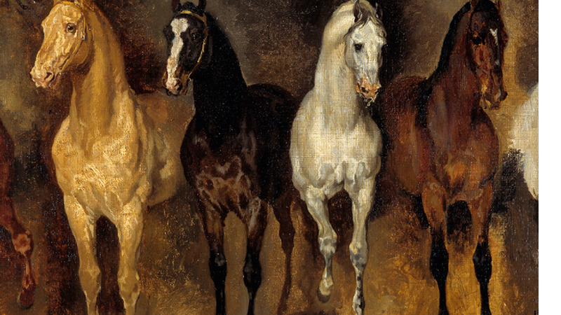 Pintura: Peito de sete cavalos por Theodore Gericault