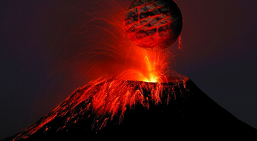 Ilustração de um vulcão em erupção - Pixabay