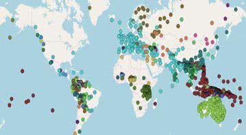 Mapa interativo mostra como diferentes idiomas e dialetos dizem a mesma palavra - Reprodução CLICS