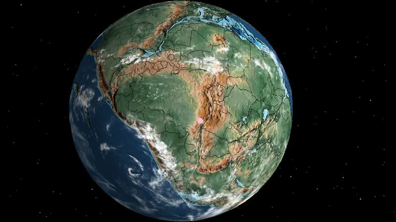 Localização do Brasil no supercontinente da Pageia - Reprodução Ian Webster