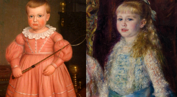 Pinturas de um menino usando rosa e uma menina usando azul - Wikimedia Commons