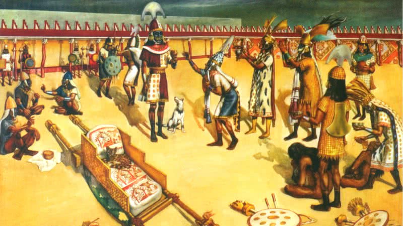 Ilustração representando a civilização Moche - Divulgação