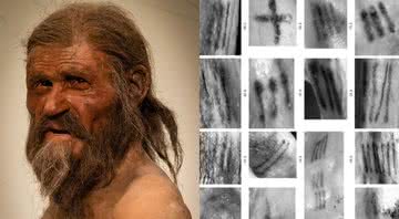 Ötzi, o homem do gelo e suas tatagens - Wikimedia Commons - EURAC / M.Samadelli / M.Melis