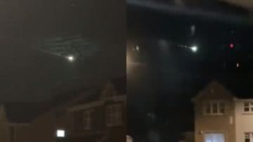 Trechos de vídeos em que é possível ver bola de fogo cruzando o céu, na Europa - Reprodução/Vídeo/Twitter
