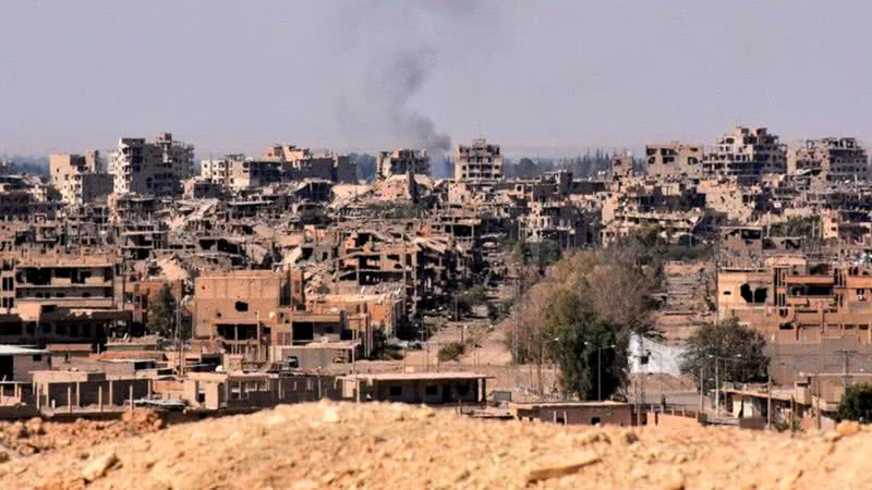 Imagem mostra uma cidade destruída durante a Guerra Civil Síria - Divulgação