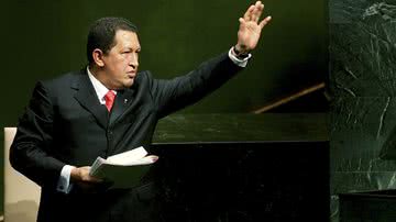 O ex-presidente da Venezuela, Hugo Chávez, em Assembleia Geral da ONU em 2006 - Spencer Platt/Getty Images