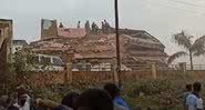 Imagens do desabamento do prédio em Mahad, Índia. - Divulgação/Youtube