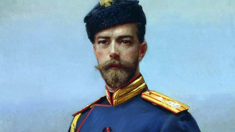 Nicolau II em pintura - Domínio público / H. Manizer