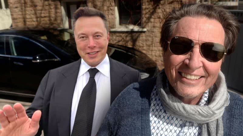 Errol Musk e o filho Elon em montagem
