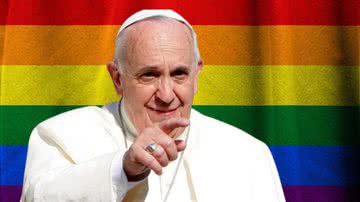 Montagem mostrando Papa e bandeira LGBTQ+ - Divulgação/ Getty Images e Divulgação/ Pixabay/ TheDigitalArtist