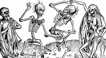 Ilustração inspirada na Peste Negra, chamada "Dança da morte" - Wikimedia Commons