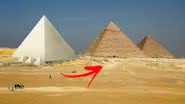Montagem relaciona pirâmide branca com estado atual de pirâmides no Egito - Getty Images / Divulgação / DK Find Out!
