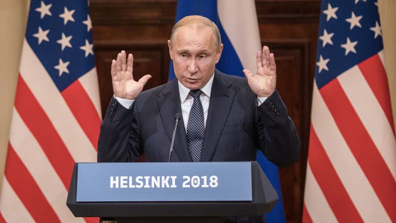 Vladimir Putin, atual presidente da Rússia, que iniciou a Guerra da Ucrânia em fevereiro - Getty Images