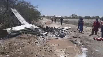 Avião acidentado próximo de sítio arqueológico - Divulgação / YouTube / AMERICA TELEVISION