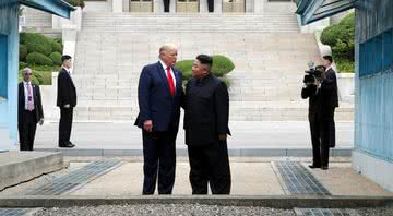 Donald Trump e o líder norte-coreano Kim Jong Un (2019) - Getty Images