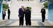 Donald Trump e o líder norte-coreano Kim Jong Un (2019) - Getty Images