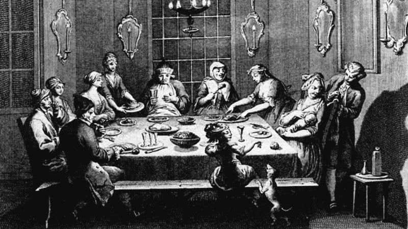Representação de refeição durante o Yom Kippur - Domínio Público/ Creative Commons/ Wikimedia Commons