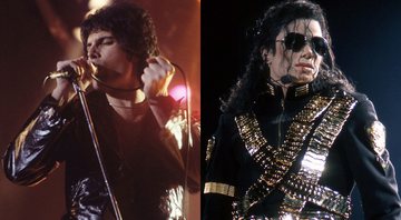 Freddie Mercury (à esq.) e Michael Jackson (à dir.) - Wikimedia Commons