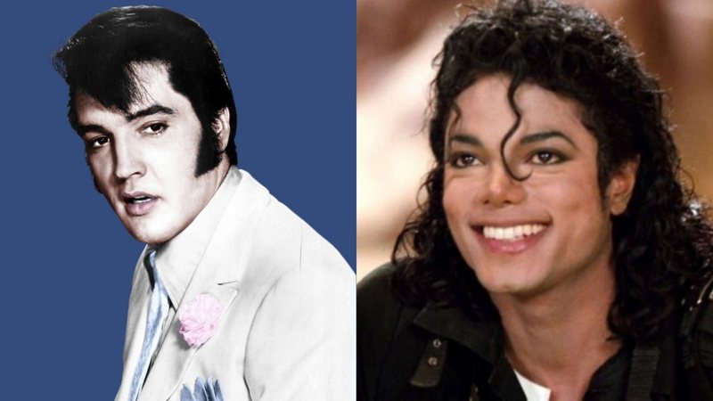 Retratos fotográficos de Elvis (esq.) e Michael (dir.) - Divulgação