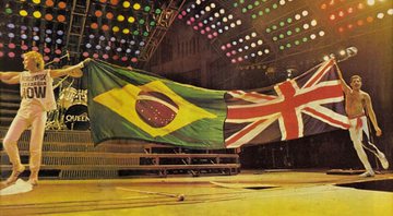 Roger Taylor e Freddie Mercury após concluir show do Rock in Rio - Flickr / Comunità Queeniana