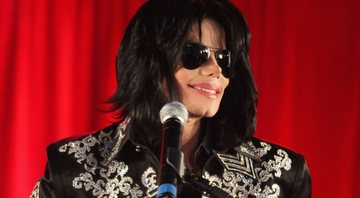 Michael em coletiva anunciando a turnê "This Is It" - Getty Images