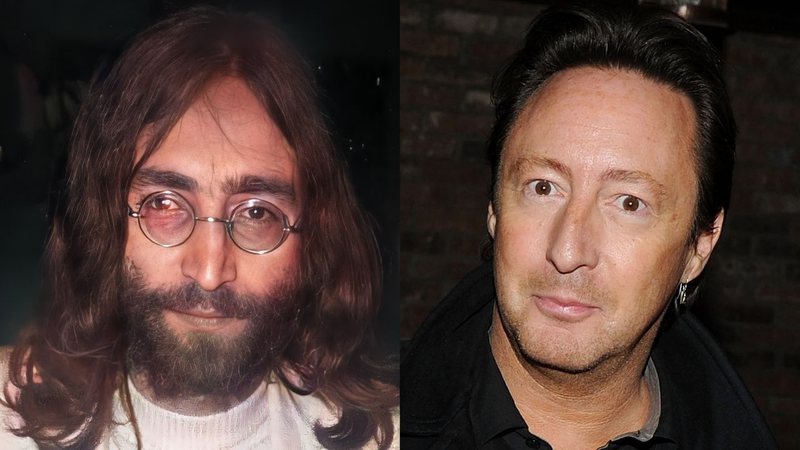 John Lennon (esq.) e Julian Lennon (dir.) em montagem - Getty Images