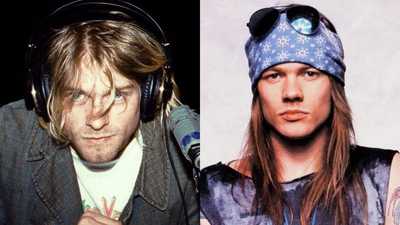 Kurt Cobain (esq.) e Axl Rose (dir.) reunidos em montagem - Divulgação