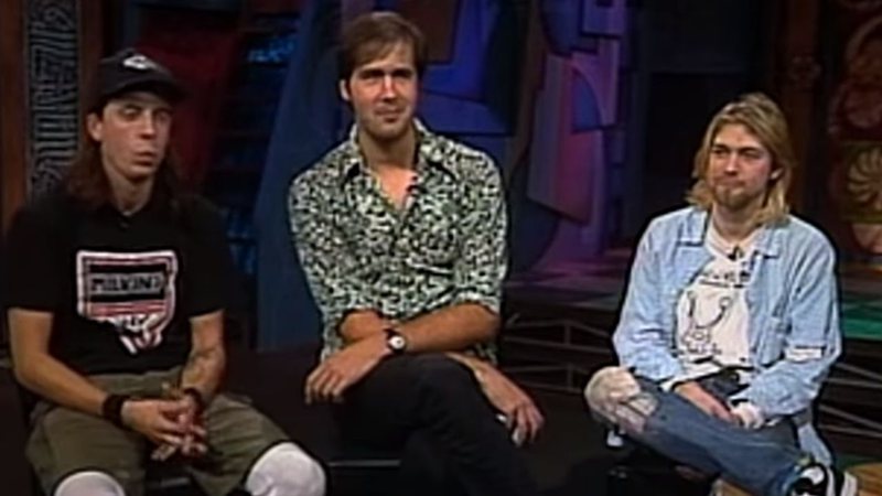Membros da banda Nirvana reunidos em entrevista - Divulgação / MTV