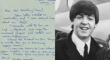 Montagem de Paul McCartney ao lado da carta - Divulgação / Tracks (esq.) - Getty Images (dir.)